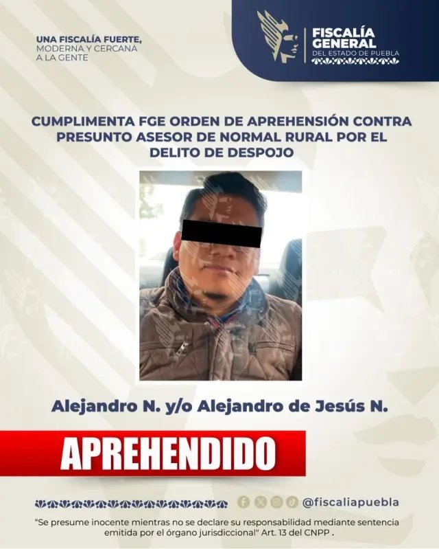 FGE Maestro Rural Puebla EsTADO sEGURIDAD